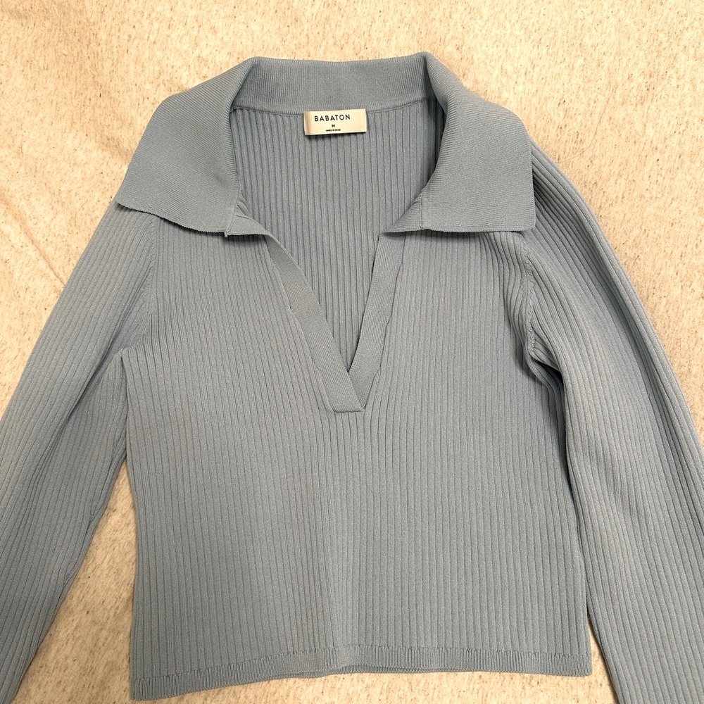 Aritzia Sculpt knit polo (‘excerpt sculpt knit top’)